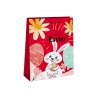 Bunny Τσάντα Δώρου Χάρτινη Πασχαλινή (23cm) 23x17x8cm Κόκκινο