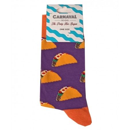 CARNAVAL UNISEX Κάλτσες Σχέδια Tacos Βαμβάκι Μωβ