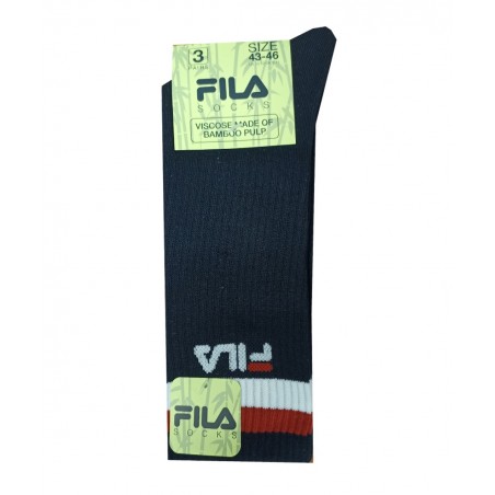 FILA ΣΕΤ 3 Ανδρικές Κάλτσες Αθλητικές Bamboo Normal Fit Σκούρο Μπλέ