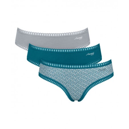 10219671-V022 SLOGGI GO CRUSH HIPSTER C3P ΓΥΝΑΙΚΕΙΑ ΣΛΙΠ ΤΡΙΑΔΑ ΒΑΜΒΑΚΙ NORMAL FIT ΣΥΝΔΥΑΣΜΟΣ ΠΡΑΣΙΝΟ