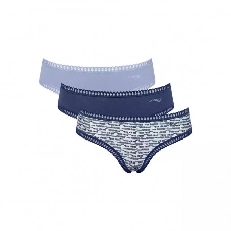 10219671-V003 SLOGGI GO CRUSH HIPSTER C3P ΓΥΝΑΙΚΕΙΑ ΣΛΙΠ ΤΡΙΑΔΑ ΒΑΜΒΑΚΙ NORMAL FIT ΣΥΝΔΥΑΣΜΟΣ ΜΠΛΕ