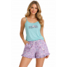 RELAX Γυναικείο Καλοκαιρινό Σετ Πυζάμας Με Σορτς Βαμβακερό Normal Fit 3326054 Μωβ
