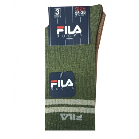 FILA SET 3 Γυναικείες Αθλητικές Κάλτσες Urban Normal Plain Πράσινο - Μήλο - Χρυσό