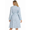 COOL Γυναικείο Σετ Νυχτικό με Ρόμπα Floral Bισκόζ Σιέλ