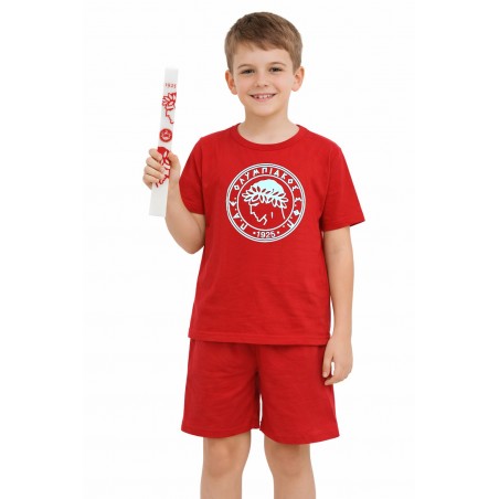 JOIN ΣΕΤ ΠΑΙΔΙΚΗ ΠΥΤΖΑΜΑ ΟΛΥΜΠΙΑΚΟΣ ΜΕ ΛΑΜΠΑΔΑ NORMAL FIT ΒΑΜΒΑΚΙ ΚΟΚΚΙΝΟ