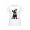 Agape Γυναικείο T-Shirt με σχέδιο Σκυλάκι Βαμβάκι Λευκό