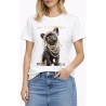 Agape Γυναικείο T-Shirt με σχέδιο Σκυλάκι Βαμβάκι Λευκό