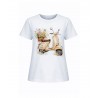 Agape Γυναικείο T-Shirt με σχέδιο Spring Vespa Βαμβάκι Λευκό