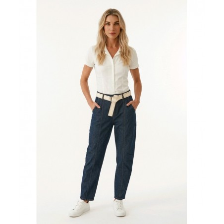 JOIN Γυναικείο Παντελόνι με Ζώνη Σκουρο Μπλε - 97319