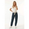 JOIN Γυναικείο Παντελόνι με Ζώνη Σκουρο Μπλε - 97319