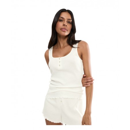 10227215-00GZ TRIUMPH MIX & MATCH TOP NSL POINTELLE ΓΥΝΑΙΚΕΙΑ MΠΛΟΥΖΑ ΠΥΤΖΑΜΑΣ ΡΙΠ NORMAL FIT ΛΕΥΚΟ