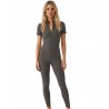 JOIN Γυναικεία Ολόσωμη Κοντομάνικη Φόρμα Με Φερμουαρ-ΑΝΘΡΑΚΙ