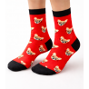 Calzeman Κάλτσα Κόκκινη με σχέδιο Σκυλάκι