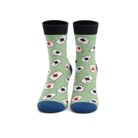 Calzeman Κάλτσα Πράσινη με σχέδιο Τράπουλα