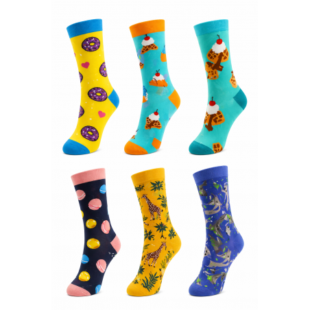 042026-01 JOIN SET 6 UNISEX ΚΑΛΤΣΕΣ ΣΧΕΔΙΑ ΒΑΜΒΑΚΙ ΠΟΛΥΧΡΩΜΟ